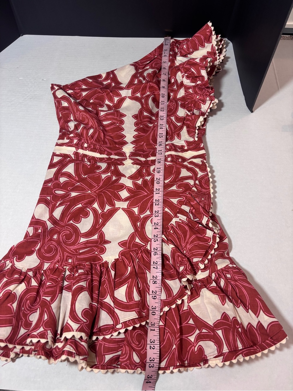 POUPETTE ST BARTH Corinne Floral Ruffled Cotton Minidress XS One Shoulder dainty - Picture 15 of 16